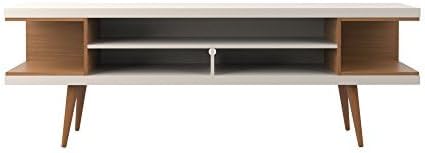 Manhattan Comfort Utopia 70.47" Freestanding Entertainment Center for Living Room, Mid Century Modern TV Stand with Shelves, Storage and Media Holes, Fits 65" Screens, Maple Cream