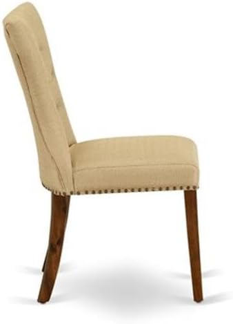 East West Furniture ANGA3-AWA-03 3 Piece Dining Set Contains a Round Dining Room Table with Pedestal and 2 Upholstered Chairs, 36x36 Inch, Antique Walnut