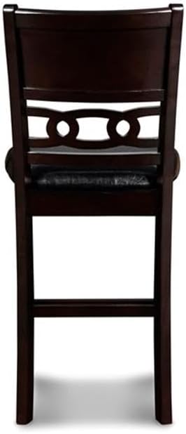 New Classic Furniture Gia 5-Piece Round Counter Height Set with 1 Dining Table and 4 Chairs, 42", Ebony
