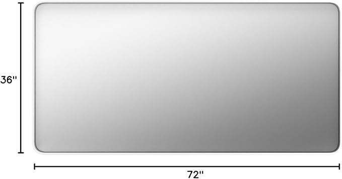 TokeShimi 72 x 36 Inch Brushed Silver Mirror Wall Mirror for Bathroom Black Metal Frame Decorative Rectangular Wall Mounted Home Decor Corner Hangs (Horizontal/Vertical)