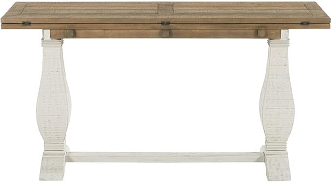 Martin Svensson Home Napa, Flip Top Sofa Console Table, White Stain and Reclaimed Natural