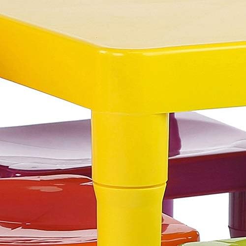 Humble Crew Kids Table and 4 Chair Set, Yellow Table with Chairs - Sturdy Toddler Activity Table for Playtime, Arts, Crafts, Reading, and More - 5-Piece Children’s Furniture for Daycare Playroom