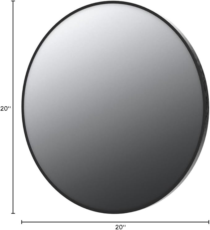 FrameWorks 20" Deluxe Contemporary Black Circular Aluminum Mirror