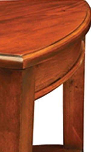 Shield Solid Wood Tiered End Table with Shelves, Glazed Auburn Brown, Perfect for Living Rooms, Bedrooms, and Small Spaces – Leick Home, 9009