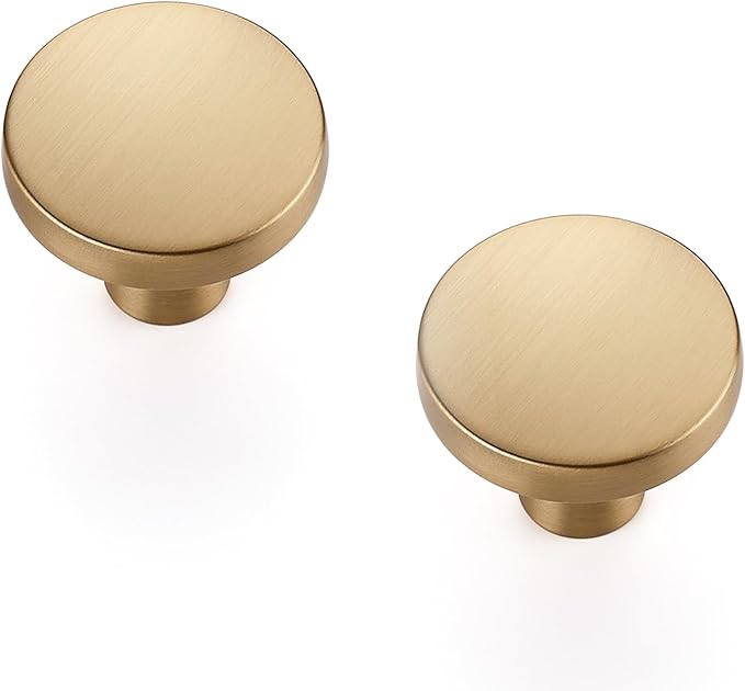 Ravinte 25 Pack Drawer Pulls 1-1/4 Inch Kitchen Cabinet Knobs Solid Round Dresser Drawer Knobs Champagne Bronze Drawer Knobs Dresser Knobs Simple Cabinet Hardware for Cupboard Drawer Pulls