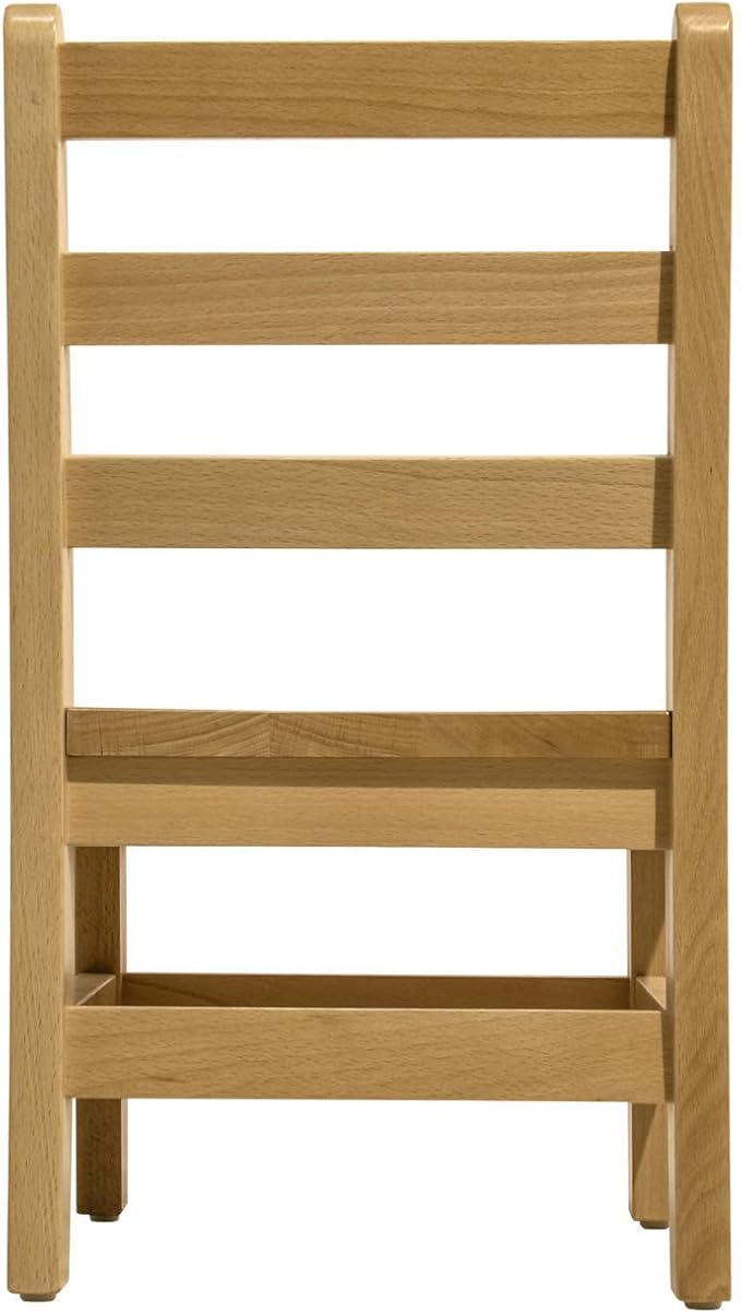 Kids Wooden Chair Set, Fully Assembled Youth Ladderback Wood Chairs for Children, 12" Seat Height for Ages 6-8 (Set of Two)