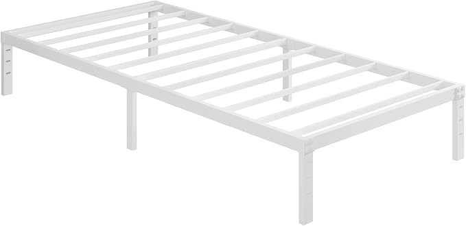 12 Inch Twin XL Bed Frames, Heavy Duty Metal Bed Frame Twin XL, No Box Spring Needed, Easy Assembly, Noise-Free, White
