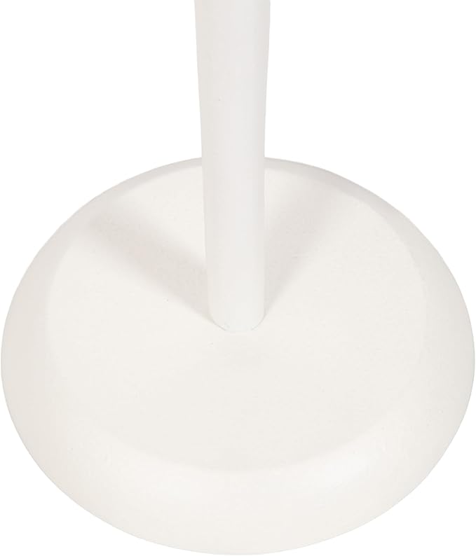 Kate and Laurel Alessia Modern Decorative Metal Drink Table, 8 x 8 x 22, White, Transitional Round Cast Aluminum Pedestal Plant Stand with Rough Texture and Wavy Scalloped Edge