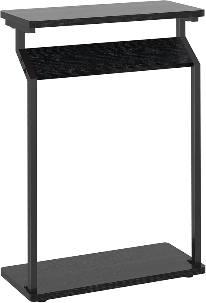 Narrow Side Table for Small Spaces, Small End Table, Slim Couch Tray Tables, Small Side Table for Couch, Skinny Thin End Tables for Living Room, Bedroom, Black