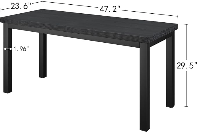 47.2 Inch Small Computer Desk, Home Office Desk, Modern Table for 2 Person Kids Student Gaming Computer Desk, Simple Office Table for Work,Craft,Writing,Studying, Etc., Black.