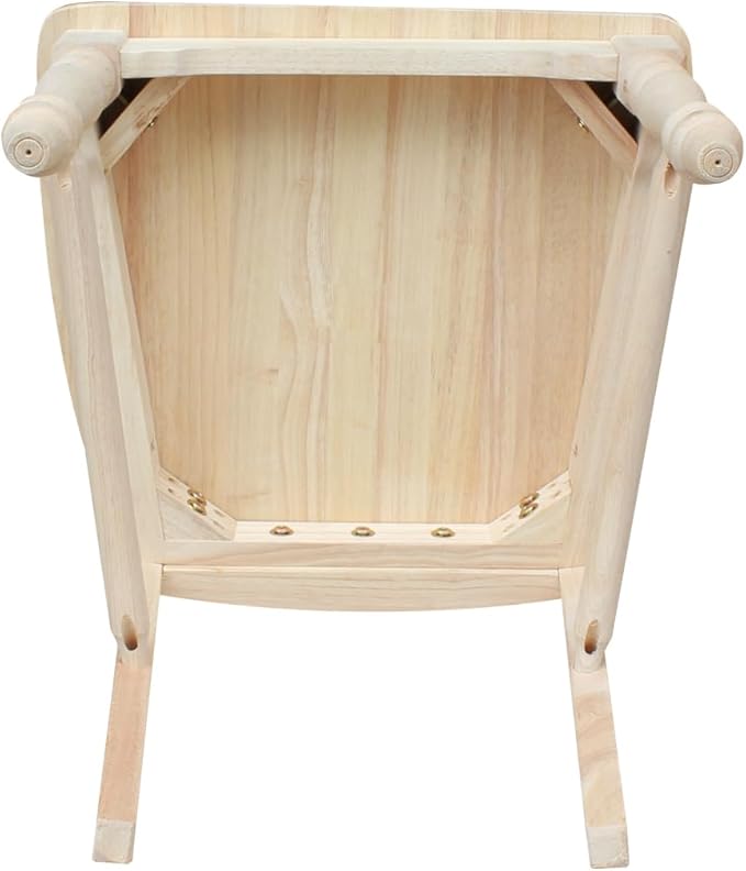 IC International Concepts Set of 2 Maine LadderBack Chairs Dining/Kitchen/Study/Balcony, Solid Wood, Parawood Construction, 20.1"W x 22.6"D x 42.1"H, Ready to Paint or Stain in Any Color, Unfinished