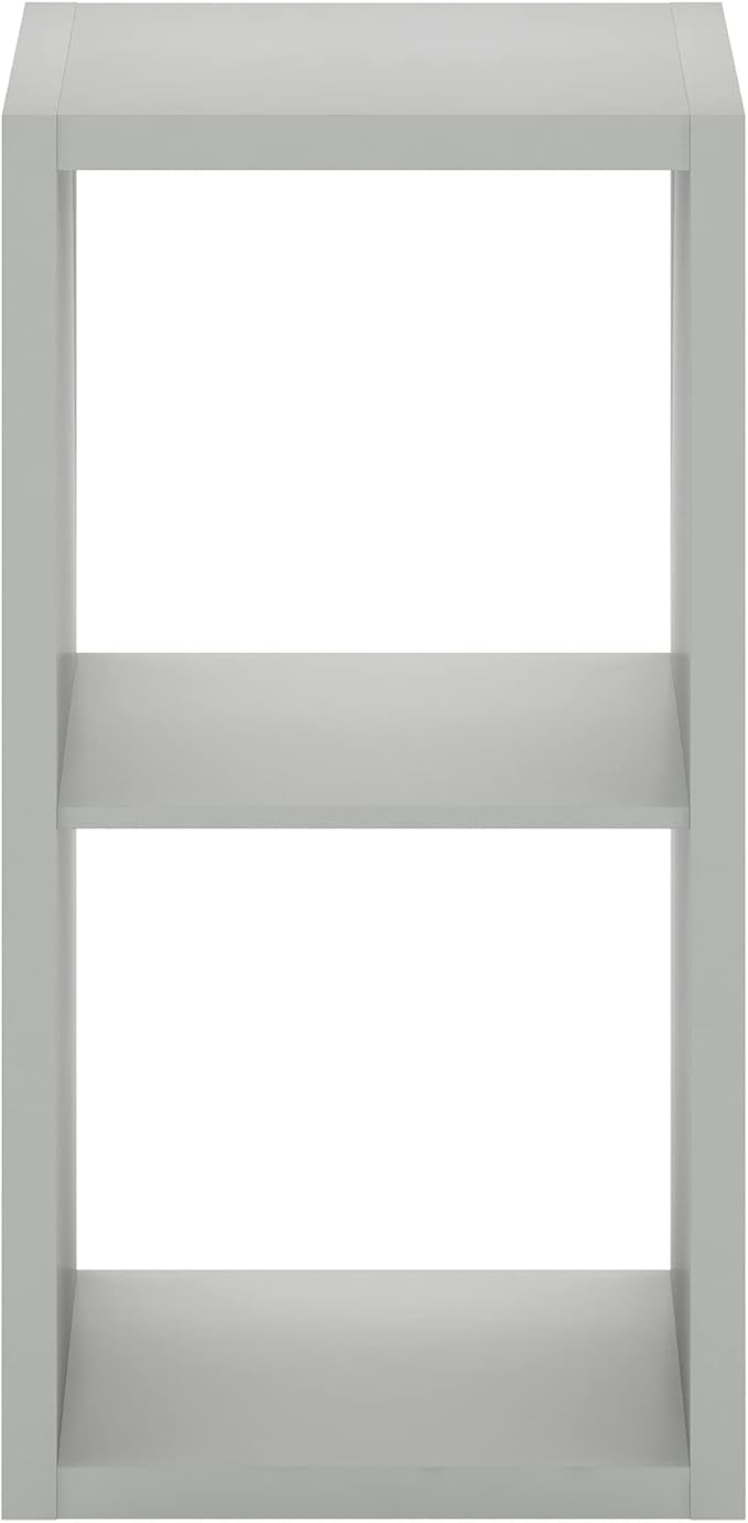 Furinno Cubicle Open Back Decorative Cube Storage Organizer, 2, Light Grey