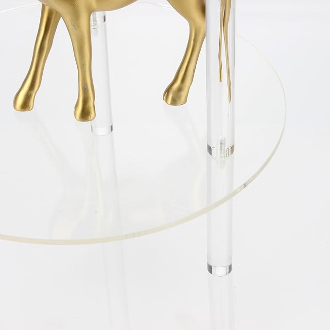 Acrylic Detachable End Table, Round Acrylic Coffee Table, 2 Tier Multifuntional Clear Nightstand End Table for Small Spaces, Detachable Beside Table for Living Room, Bedroom, Study Room (2)