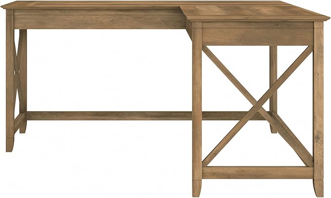 Bush Furniture Key West 60W Modern Farmhouse L Shaped Desk in Reclaimed Pine | 60-Inch Corner Table for Home Office