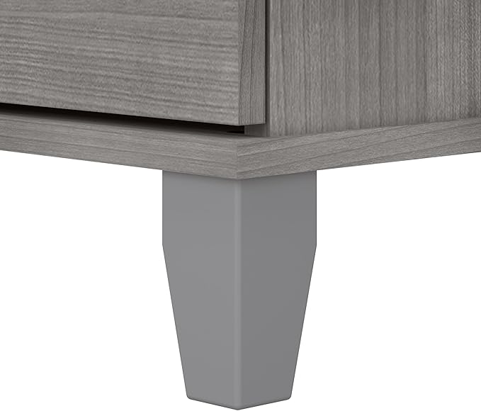 Bush Furniture Somerset 72W 3 Position Sit to Stand L Shaped Desk with Hutch in Platinum Gray | Adjustable Height Table for Office