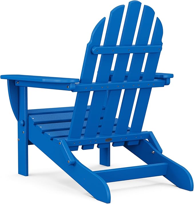 POLYWOOD AD5030PB Classic Folding Adirondack Chair, 35.00" x 29" x 35.00", Pacific Blue