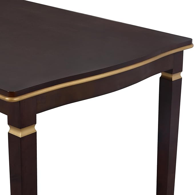 Ball & Cast Dining Table Set for 6,Kitchen Table W/ 4 High-Back Tufted Chairs & 1 Bench,5 Piece Dining Room Table Set W/ 60" Rectangular Table,for Kitchen, Living Room,Espresso