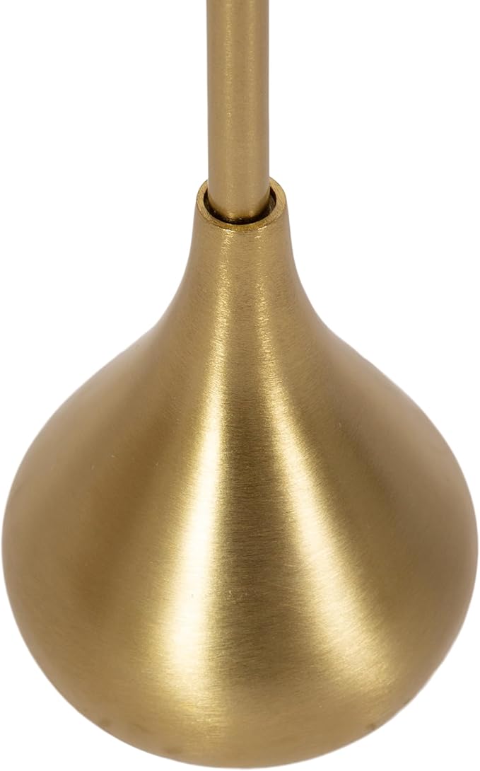 Kate and Laurel Hersi Decorative Modern Pedestal Drink Table; 7 x 7 x 20; Gold; Cast Aluminum Mini Table with Teardrop Base for Use as Small Plant Stand or Living Room Martini Table