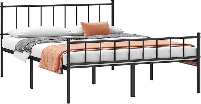 Full Bed Frame-Classic Metal Platform Bed Frame,Mattress Foundation with Steel Slat Support,Under Foundation Storage,No Box Spring Needed, Easy Assembly, Full Size