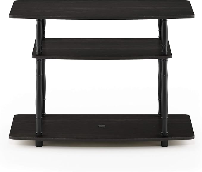 Furinno Turn-N-Tube No Tools 3-Tier Entertainment Center TV Stand for TV up to 32 Inch, Plastic Classic Tubes, Espresso/Black