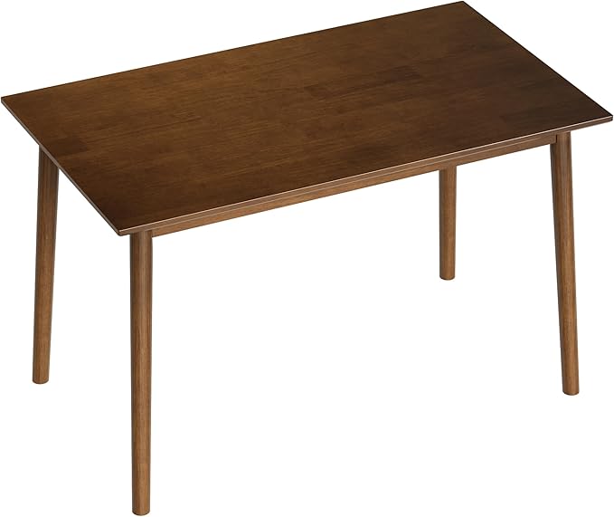 100% Solid Wood Rectangular Dining Table - 47.2" Mid Century Modern Kitchen Table, Wooden Dining Tables Seats 2-4 People,Small Farmhouse Rectangle Desk for Dining Room, Kitchen, Living Room (Walnut)