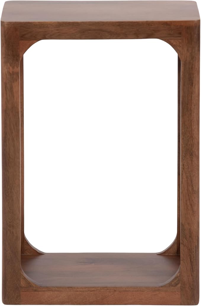 Kate and Laurel Dahl Modern Slatted Wooden Slim Side Table