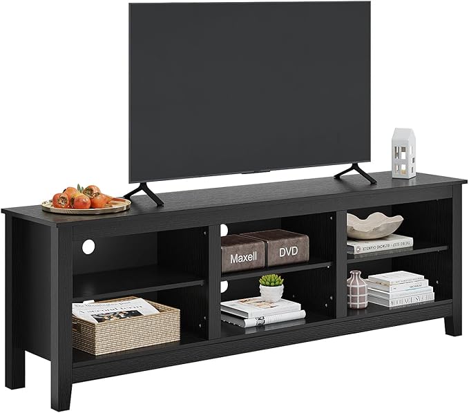 Panana TV Stand, Moden 6 Cubby TV Stand for 75 inch TV, Farmhouse Television Stands Entertainment Center Media Stand with Storage TV Table Stand for Living Room