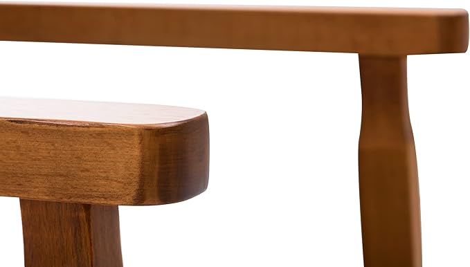 NOBPEINT Mid-Century Dining Side Chair with Faux Leather Seat in Black, Arm Chair in Walnut