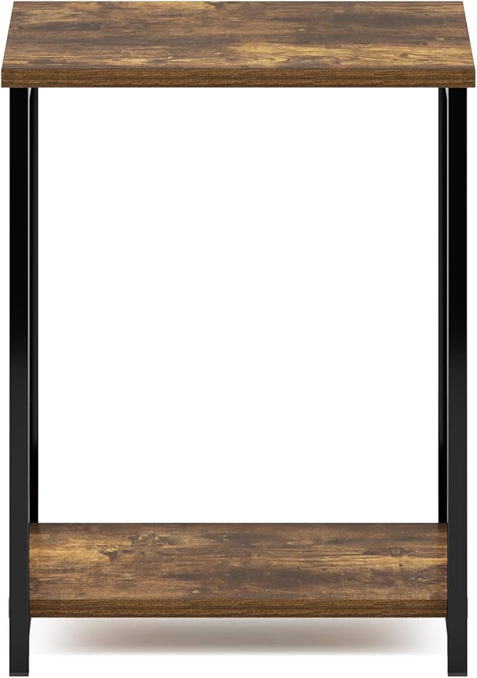 Furinno Simplistic Metal Frame End Table, 1-Pack, Amber Pine