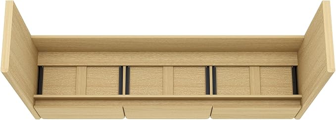 Manhattan Comfort Linda Modern Console Table with 3 Storage Drawers – 60" Narrow Entryway Stand for Living Room, Hallway, or Dining Room – Wood Grain Accent Furniture, Natural Oak