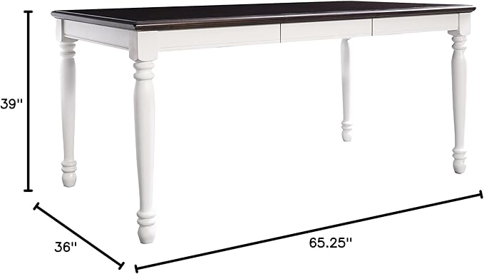 Crosley Furniture Shelby 7-Piece Traditional Dining Table Set for 6, Dinner Tables with Kitchen Chairs, Distressed White