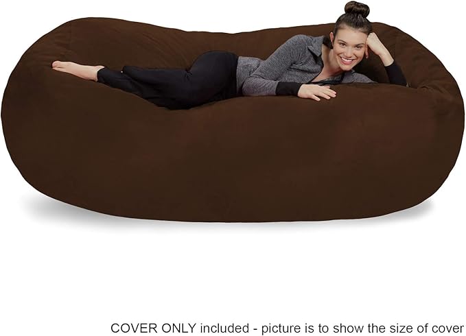 Sofa Sack Bean Bag Chair Cover, 7-5-feet, Chocolate