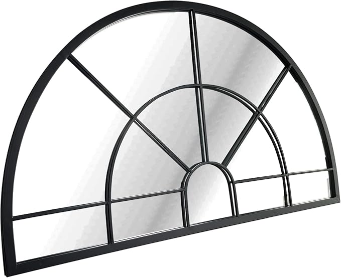 WAMIRRO Arched Window Pane Mirror Decor,Farmhouse Mantel Mirrors for Fireplace/Living Room,24"X40"