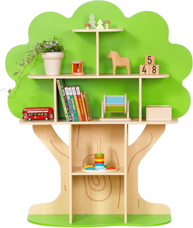 OOOK Kids Bookcase Tree Bookshelf for Kids Reading Nook, Montessori Book Shelf for Classroom, Kids Room, Playroom, Nursery