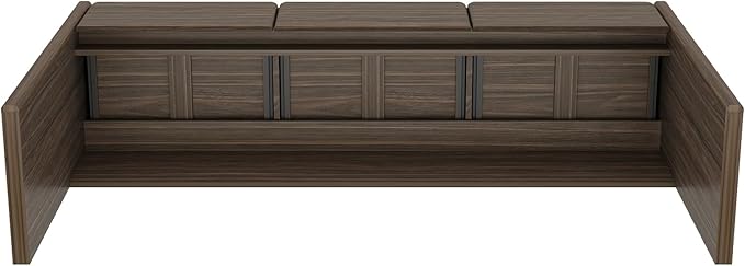 Manhattan Comfort Linda Modern Console Table with 3 Storage Drawers – 60" Narrow Entryway Stand for Living Room, Hallway, or Dining Room – Wood Grain Accent Furniture, Walnut Brown