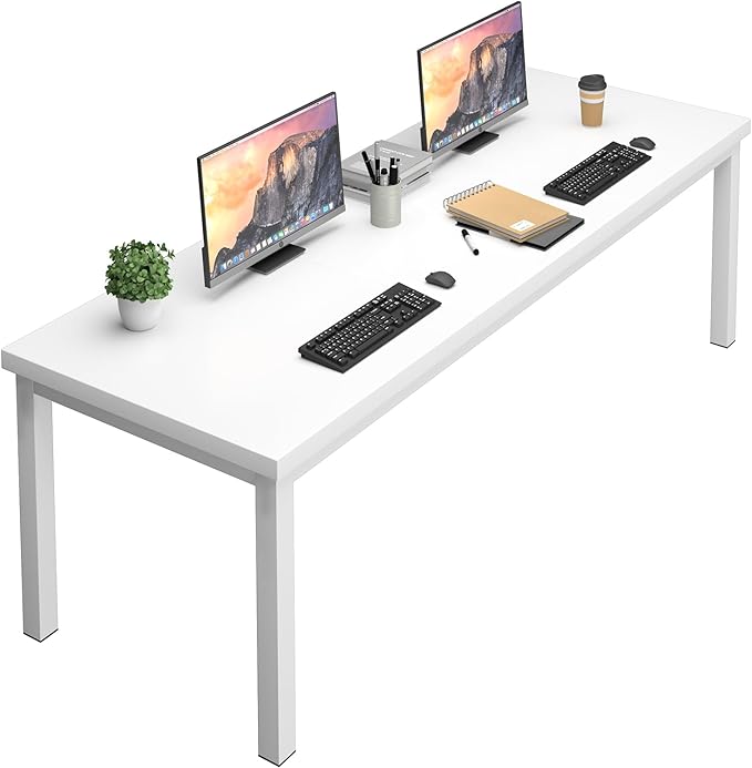 78.7 Inch Large Computer Desk, Long Gaming Table, Modern Two Person Desk Large Executive Office Desk, Double Table at Home, Perfect for Work, Gaming, Studying, and Writing, Etc., White