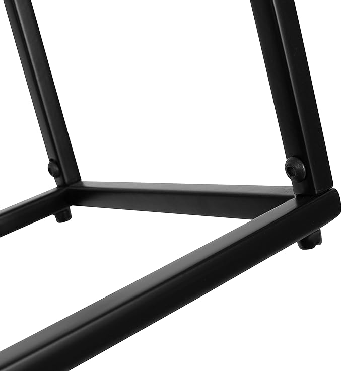 Kate and Laurel Karlsen Wood and Metal Narrow Side Table; 16 x 24 x 8; Natural Brown and Black; Modern Transitional Slim Nightstand with Mixed Materials Design