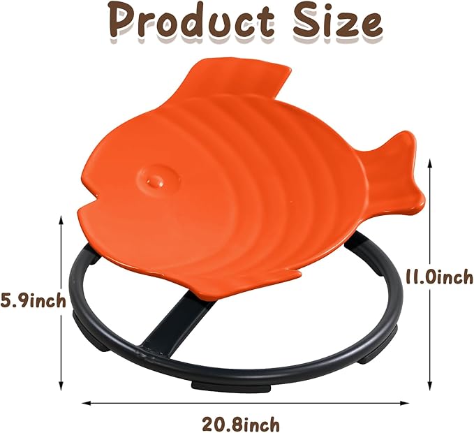 Autism Sensory Spinning Swivel Chair for Autistic Kids, 360° Spin Seat Toy for Children with Autism & ADHD, Sit and Spin Sensory Chair for Balance and Motion Training, Sensory Toys for Kids (Orange)
