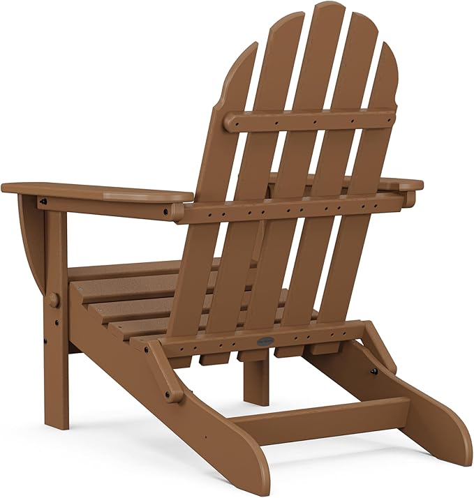 POLYWOOD AD5030TE Classic Folding Adirondack Chair, Height: 35.00" - Width: 29" - Depth: 35.00", Teak