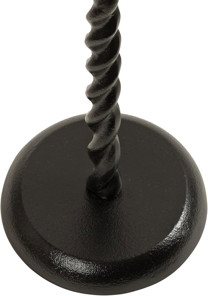 Kate and Laurel Ropa Transitional Round Pedestal Drink Table, 9 x 9 x 22, Black, Decorative Cast Aluminum Mini Table with Spiral Rope Design for Use as Indoor Plant Stand or Living Room Accent