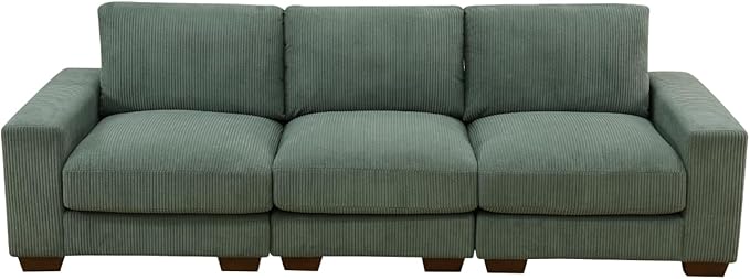 Sectional Couches Sofa for Living Room, 98″ 3 Seater Cloud Couch, Modern Comfy Modular Sectional Sofa with Deep Seats for Bedroom, Small Space, Brown