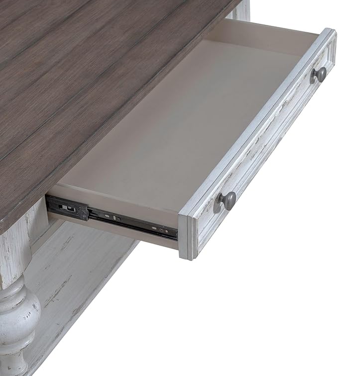 Liberty Furniture River Place Living Room Cocktail Table - Riverstone White & Tobacco