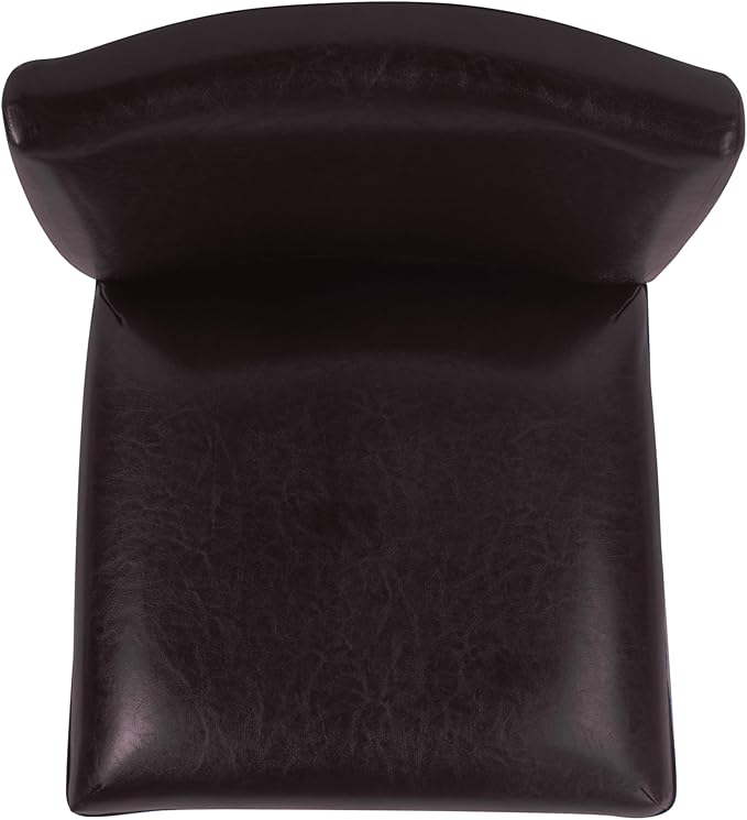 HomePop Home Decor | Classic Counter Height Bar Stools | 29 Inch Bar Stools | Decorative Home Furniture (Brown Faux Leather) Single Pack