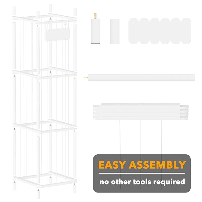 SpaceAid Stuffed Animal Storage Organizer, Wood Animals Zoo Toy Plushies Storage Holder, Large Capacity Plush Toy Cage for Playroom Organization, 15.8" Wide, White