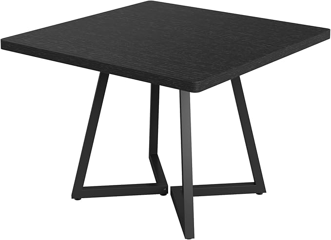 Tribesigns Square Dining Table for 2, 31.5" Industrial Dinner Table with Metal Base, Kitchen Table for Dining Room, Small Space, Apartment