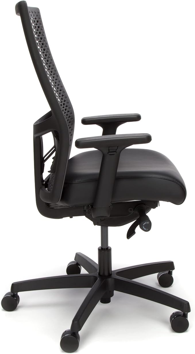 HON Ignition 2.0 ReActiv Ergonomic Office Chair, Standard Synchro-Tilt Recline, Breathable Flex Back, Swivel Wheels, Comfortable Desk Chair for Long Hours, Black Frame, Black