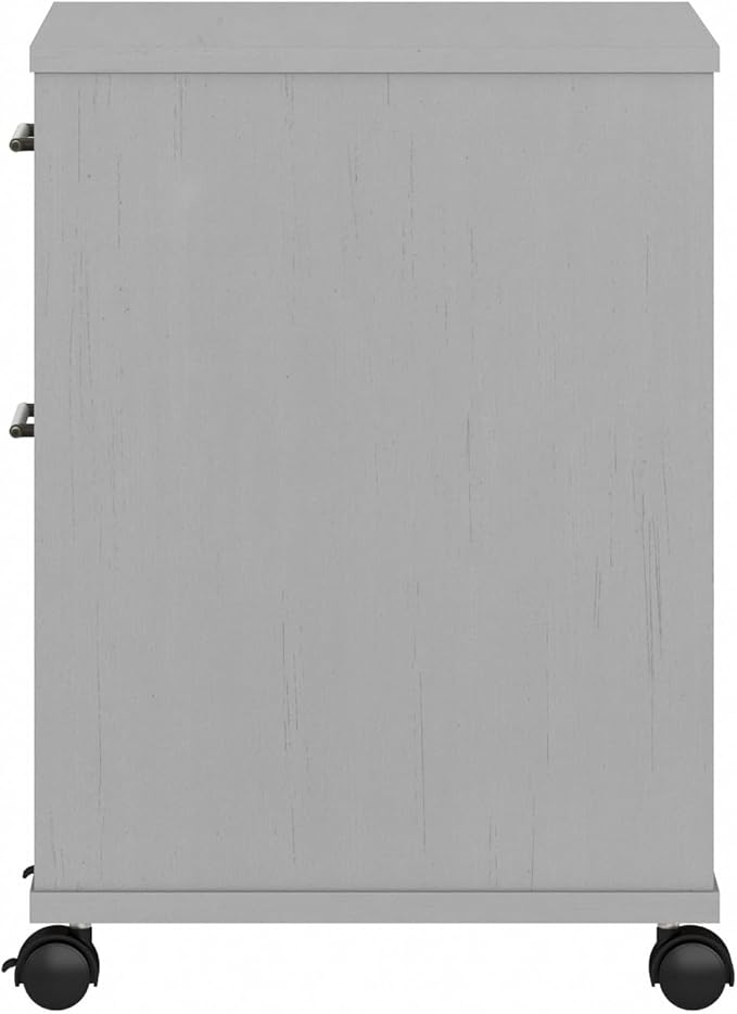 Bush Furniture Key West 2 Drawer Rolling File Cabinet in Cape Cod Gray Mobile Organization for Home Office Small Under Desk Storage on Wheels