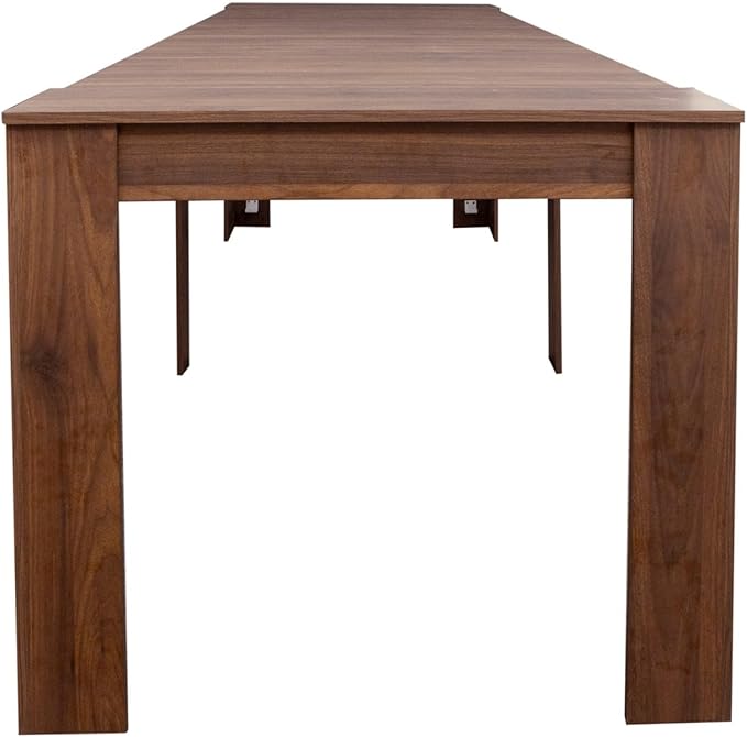 KEIKI 20"-118.5" L Extendable Foldable Dining Room Table for 1-10 People, Wood Multifunctional Rectangle Expandable Console Kitchen Living Meeting Room Furniture, 6 Tabletop Length Options, Walnut
