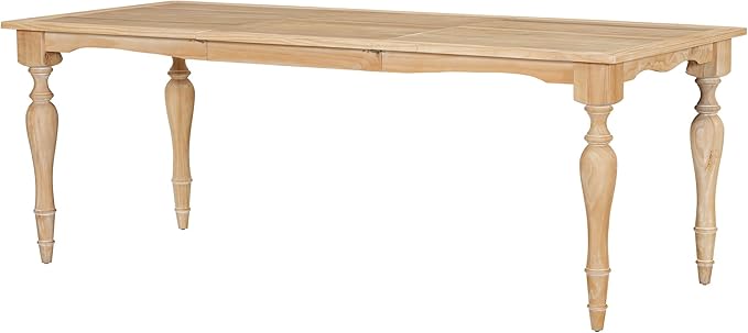 Ball & Cast 9-Piece 82.7inch Extendable Dining Table Set with 23.6inch Removable Leaf and 8 Upholstered Dining Chairs,Vintage Traditional Wood Kitchen Sets for 8,Family Gatherings,Natural
