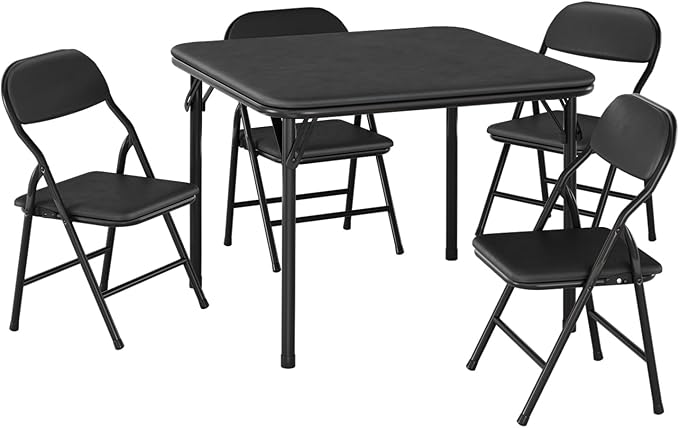IDEALHOUSE 5 Piece Folding Kids Table and Chairs Set, Children Activity Table and Chairs Set for Dining Room,Daycare,Classrooms
